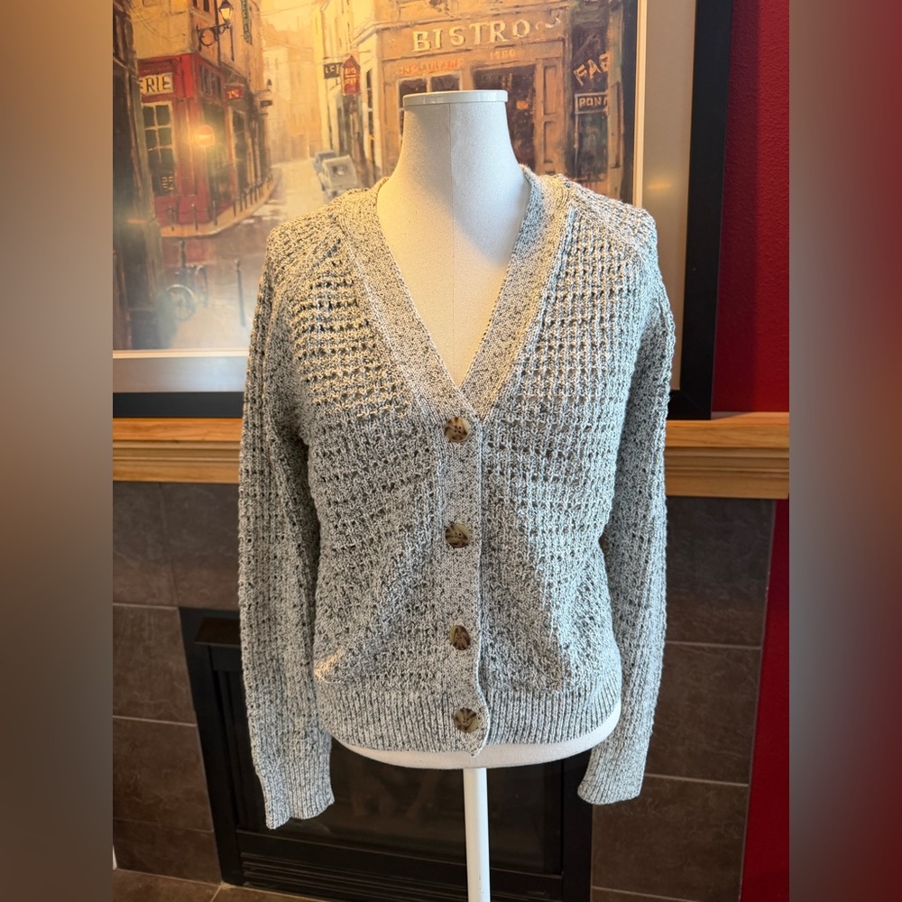 LOFT NWT cream and olive green Cardigan